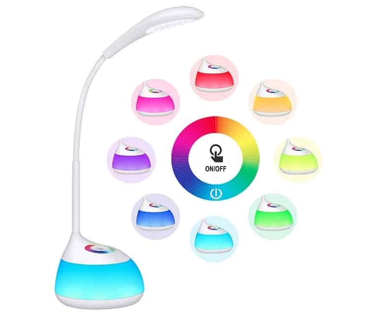 TOPELEK LED Schreibtischlampe mit Touch Control und 256 verschiedenen Farben für 13,69 Euro bei Amazon