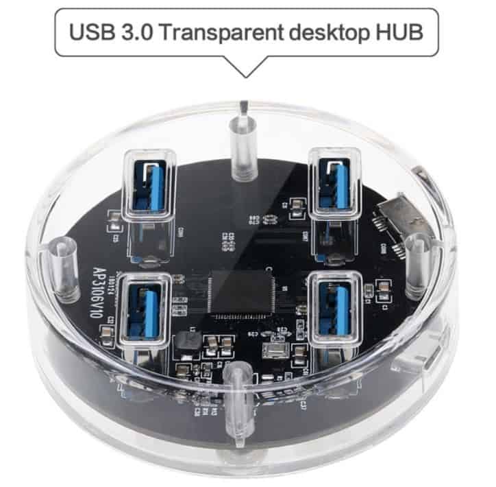 USB 3.0 Hub transparent für nur 5,06 Euro inkl. Versandkosten!