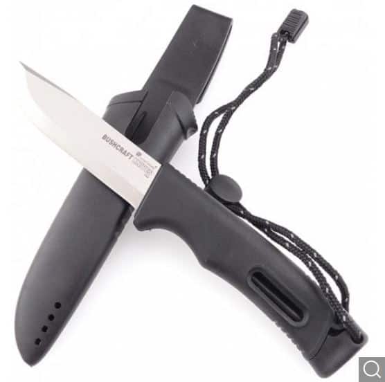 HX OUTDOORS Survival-Messer mit Klinge aus D2, Feuerstarter und Diamant-Schärfer!