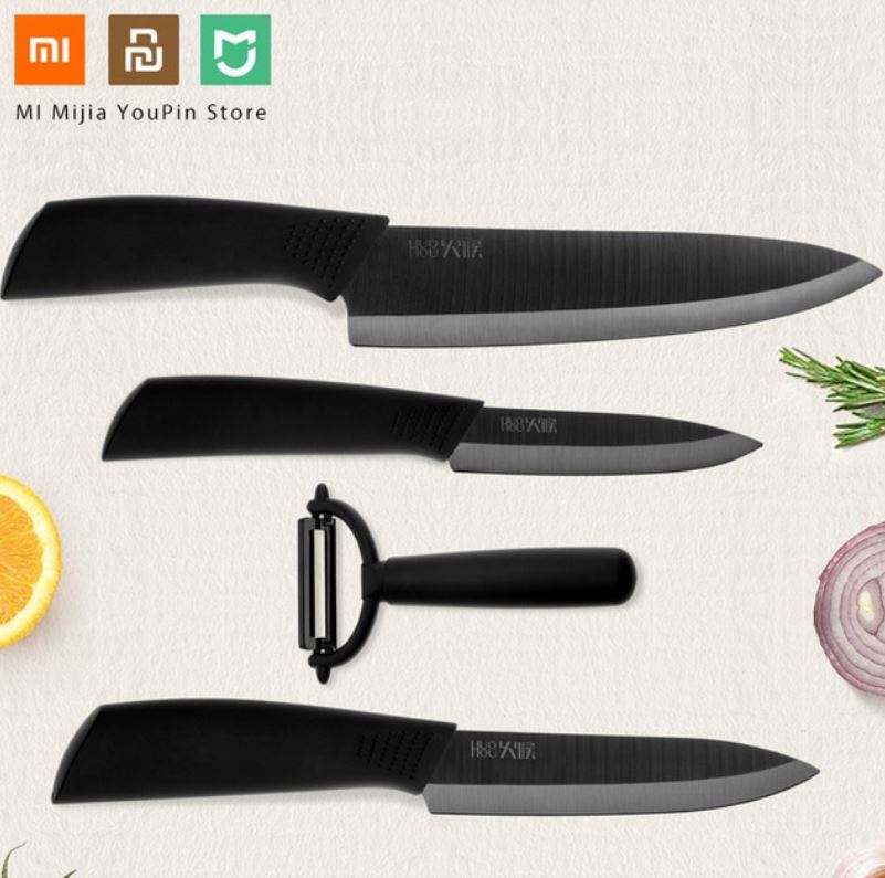 Günstig!! Xiaomi Mijia Huohou Nano Keramik / Zirkonium 3er Messer Set inkl. Sparschäler für 23,34 Euro!