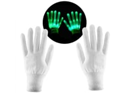 Weisse Handschuhe mit LED Beleuchtung für 3,49 Euro