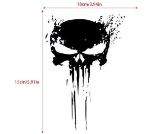 Godyluck Punisher Skull Blood Vinyl (weiß oder schwarz) für das Auto oder Motorrad für nur 2,79 Euro inkl. Versand