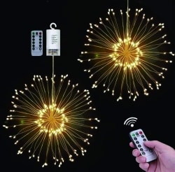 Weihnachtsgadget: 2er Pack LED Feuerwerk Lichterkette (warmweiß) mit 120 LEDs für 8,99 Euro