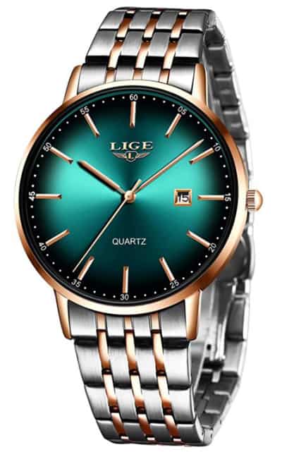 LIGE Herren Edelstahl Armbanduhr für 14,99 Euro bei Amazon