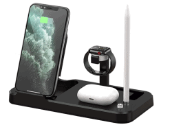 JOJOBNJ 4-in-1 Induktiv Ladestation für Apple Watch, Apple Pencil, Airpods und Qi-Smartphones für 19,99