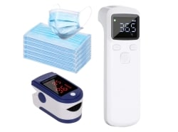 Anself Digitales Fieberthermometer + Finger-Pulsoximeter + 50 x Mundschutz für zusammen 12,99 Euro