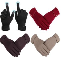 Feizhibo Damen Winterhandschuhe mit Fleecefutter und Touchscreen-Funktion für 6,99 Euro