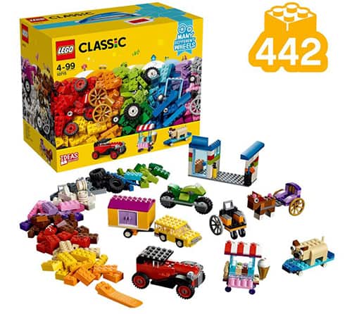 LEGO 10715 Classic Kreativ-Bauset Fahrzeuge, bunte Bausteine, Bauset mit Reifen und Rädern (422 Teile) für nur 14,99 Euro (statt 23,- Euro)