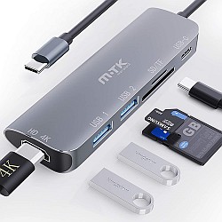 MTK USB-C-Hub Hdmi 6-in-1 Multiport-Adapter für 12,59 Euro (statt 21 Euro)