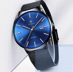 Pricedrop! Herren Quarz Armbanduhr mit Edelstahl Armband für 13,49 Euro