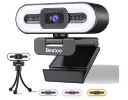 Bextoo 1080P Webcam mit Ringlicht für 25,97€