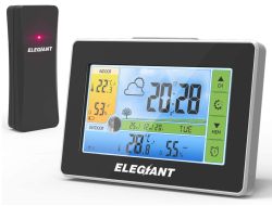 ELEGIANT Digital-Wetterstation mit Außensensor und Farbdisplay für 16,49 Euro