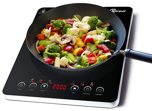 Karpal Induktionskochplatte (2000W, 9 Temperatureinstellungen, Sensor-Touch, Timer) für nur 28,69€