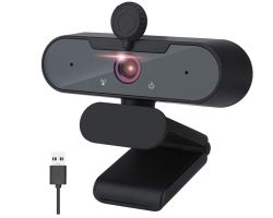 Shnvir Full HD Webcam mit Mikrofon und Linsenabdeckung für 16,79€