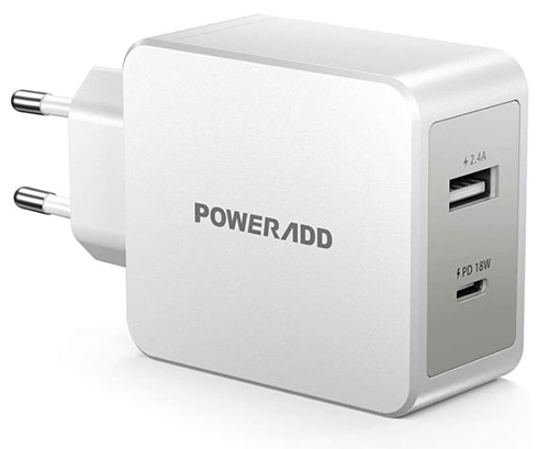 POWERADD 18W USB-C Ladegerät (Power Delivery, Dual-Ports) für nur 8,49€