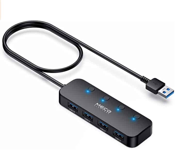MECO ELEVERDE  4 Ports USB 3.0 Hub mit unabhängigen Schaltern für nur 7,19€ inkl. Prime-Versand
