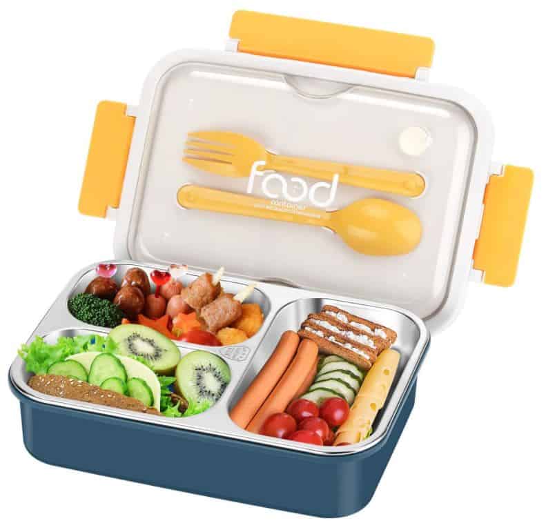 Aitsite Lunchbox (620ml, 3 Fächer, Besteck, spülmaschinenfest) für nur 8,49€