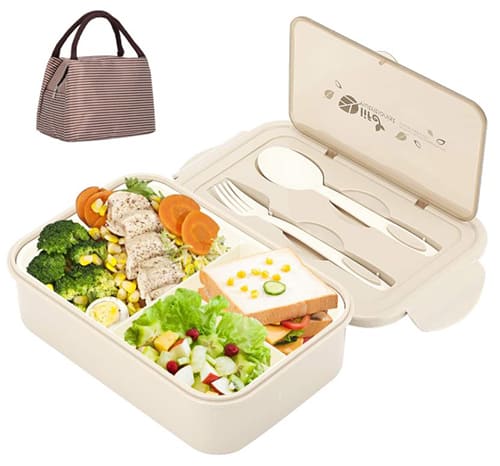 Aitsite Lunchbox mit 3 Fächern und Besteck für nur 5,49€