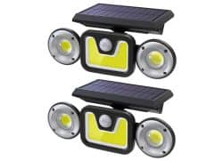 Doppelpack Ltteeny LED-450 Solarleuchten mit Bewegungsmelder und 83 LEDs für 26,99€