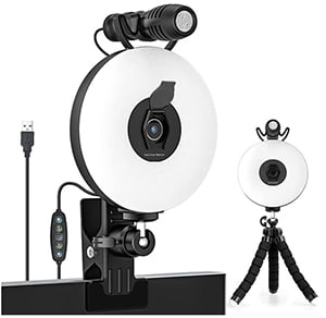 CoMokin 1080P Webcam mit Mikrofon und Ringlicht für nur 29,99€