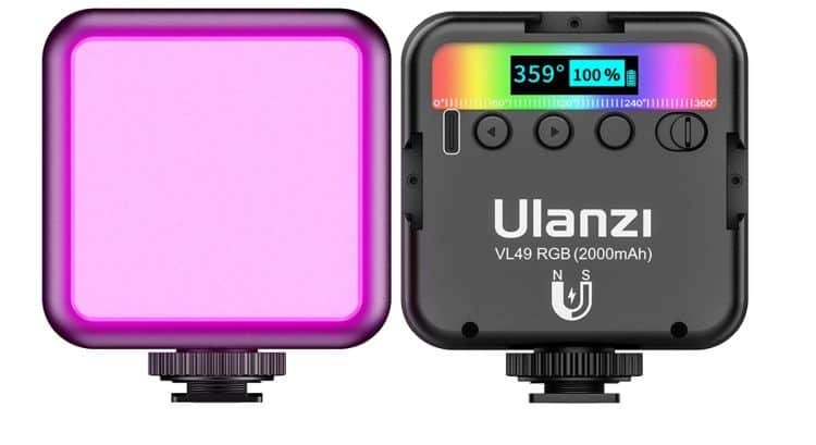 ULANZI VL49 Video Licht mit 2000 mAh Akku