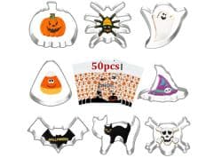 8er Set OUDDY Halloween Ausstechformen und 50 Stück Halloween Kekstüten für 4,99€