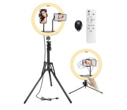 Bestope CA07003 30cm Ringlicht mit Stativ, Fernbedienung und Smartphone-Halter für 12,99€