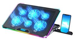 ICE COOREL K15  RGB Laptop Kühler mit 6 Lüftern und Handyhalterung für nur 19,89€