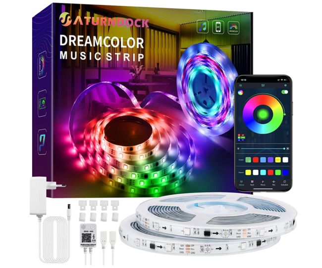 Saturndock 10m LED Strip 10m mit App Steuerung