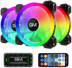 3er Pack 120mm GIM RGB Lüfter Gehäuselüfter für 18,69€