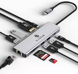 Familycrazy 10 IN 1 USB C Hub (HDMI, 100W PD, Gigabit Ethernet, USB C, 4 USB A, SD/TF) für nur 39,19€