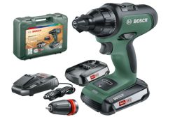 Bosch 18V Akkuschrauber AdvancedDrill 18 mit 2×2,5 Ah Akkus, Ladegerät und Koffer für 99,99€