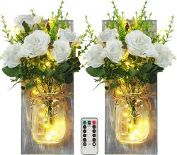 Doppelpack Lejorain LED Wandleuchten mit Kunstblumen für 14,99€