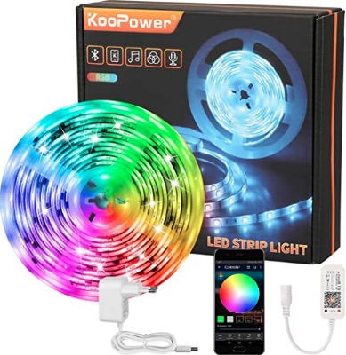 Koopower 5m Smart LED Strip 5m mit Netzteil und App Control für nur 8,99€