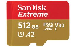 SanDisk Extreme microSDXC UHS-I Speicherkarte 512 GB + Adapter für 59,99€