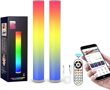 2er Pack PINCOOL LED RGB Stehlampe (Musik Sync, Farbwechsel, Dimmbar) für 39,99€