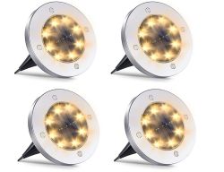 4 Stück HAOGUJ Solar Bodenspots mit 8 LEDs für Außen nur 11,99€