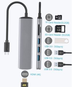 6-in-1 Aluminium USB C Hub für nur 11,99€ (statt 29,99€)