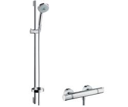 Hansgrohe Duschsystem Croma 100 Thermostatset mit 90cm Brausestange für 87€