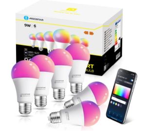 Aigostar Alexa Glühbirnen 6er Pack (E27 Smart Lampe, 9W) für nur 22,99€ inkl. Versand