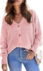 ASOMI Damen Strickjacke mit V-Ausschnitt für 20,57€ (statt 31,65€)