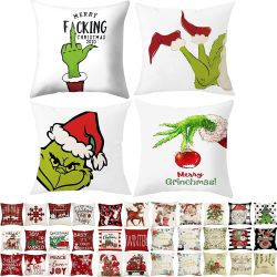 JAXICH Weihnachtskissenbezüge 4 Stück á 45x45cm ab 12,99€ (statt 25,99€)