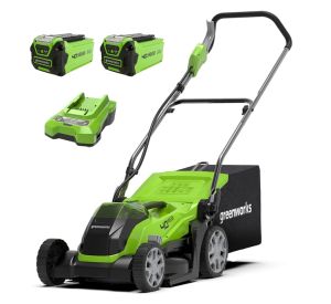 Greenworks G40LM35K2X Kabelloser Akku Rasenmäher mit 2 Akkus für Flächen bis zu 400 m² nur 262,99€