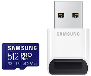 Samsung PRO Plus 512GB microSDXC Speicherkarte inkl. USB-Kartenleser für nur 49,99€ (statt 56,99€)