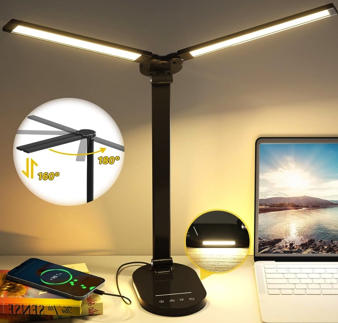 Tanbaby Doppelkopf LED Schreibtischlampe für nur 24,99€ bei Prime-Versand