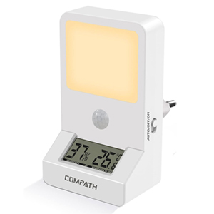 COMPATH Nachtlicht (Bewegungsmelder, Thermo- & Hygrometer) für 4,99€ – Prime