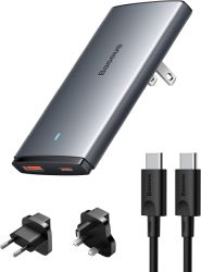 Baseus 65W USB-C Ladegerät mit EU, UK und US Adapter für 28,79€ (statt 47,99€)