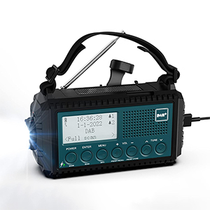 ROCAM DAB+ Kurbel-Digitalradio mit 5.000mAh Akku, Solar & Taschenlampe nur 24,99€