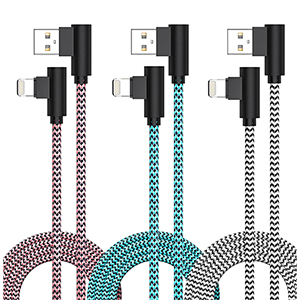 3er-Pack ANSEIP Lightning Kabel (Nylon, 90 Grad) für nur 4,49€ inkl. Prime-Versand