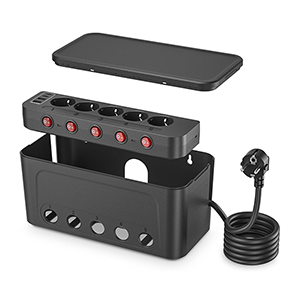 HoniHom Steckdosenleiste mit Kabelbox und USB-Anschlüssen für nur 23,99€ – Prime